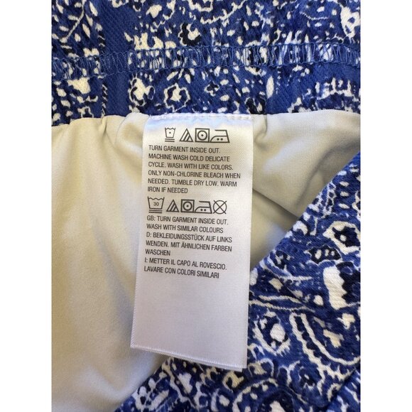 Isaac Mizrahi Live! Womens Blue and White Paisley Print Skort - Picture 11 of 14